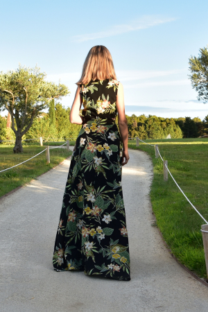 Rochie lunga Adriana cu imprimeu floral [2]