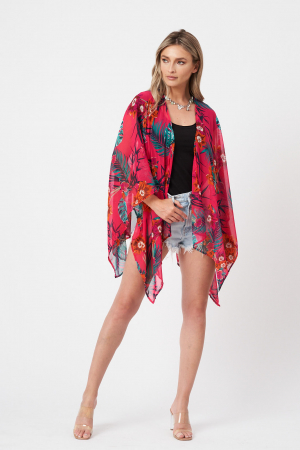 KIMONO / PAREO / COVER UP - Pareo fucsia Caribbean Pleasure All Summer scurt