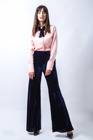 Pantaloni catifea lungi evazati [0]