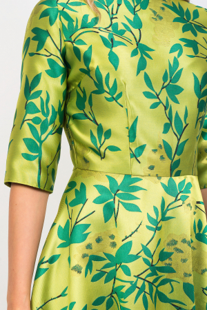 Rochie din brocart pe verde galben Roxy [2]