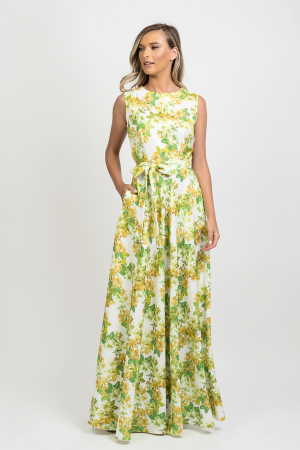 Rochie Amalia lunga cu buzunare si imprimeu floral [0]