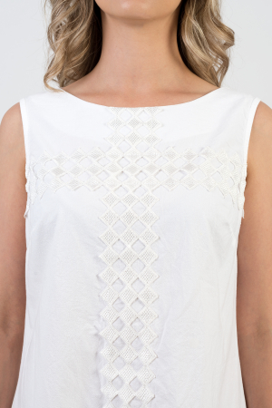 Rochie Ancuta din bumbac premium Alba [2]