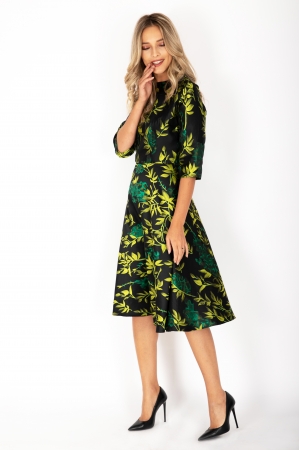 Rochie din brocart pe verde Georgy [2]