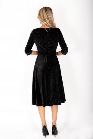 Rochie din catifea neagra cu sclipici [3]