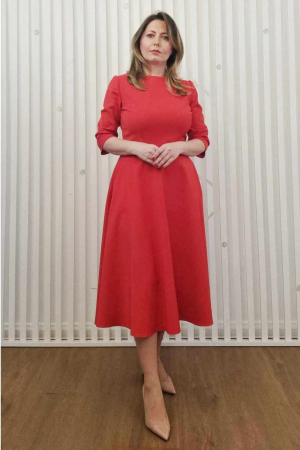 Rochie rosie cu buzunare - Rouge Glam [1]