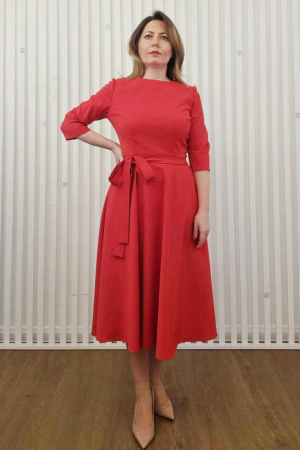 ROCHII - Rochie rosie cu buzunare - Rouge Glam