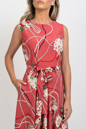 Rochie Sara lunga cu buzunare si imprimeu floral [3]