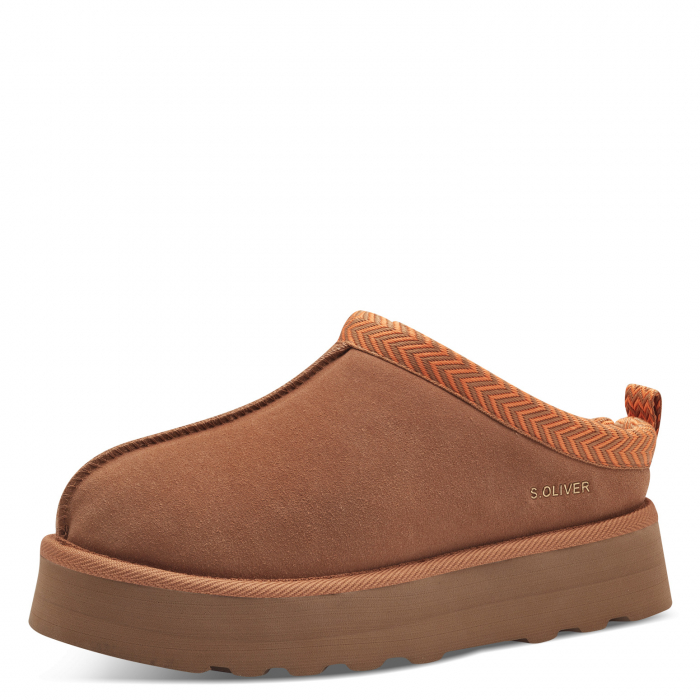 Papuci iarna stil UGG, dama SÓliver 27104, piele intoarsa maro [2]