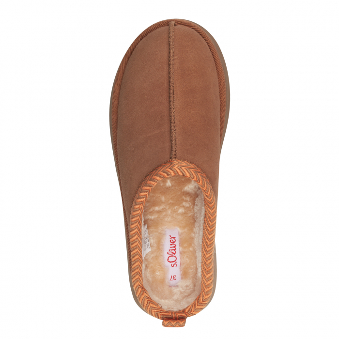 Papuci iarna stil UGG, dama SÓliver 27104, piele intoarsa maro [3]