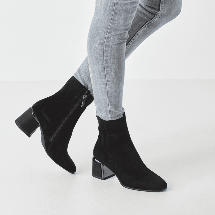 Botine elegante Tamaris 1-25341-45, piele intoarsa, negre [6]