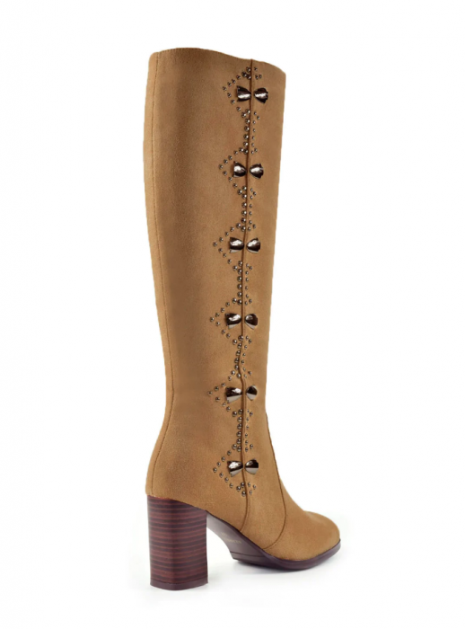 Cizme lungi casual Azarey 462F744, piele ecologica, capucino [2]