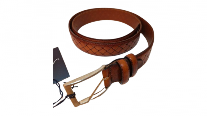 Curea eleganta barbati Amalfi, piele naturala, maro [2]