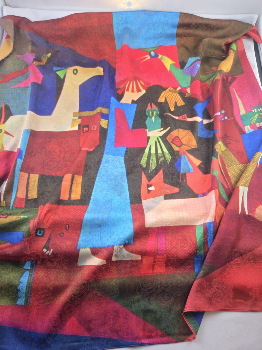 Esarfa dama, 2 fete, 70*70cm [6]