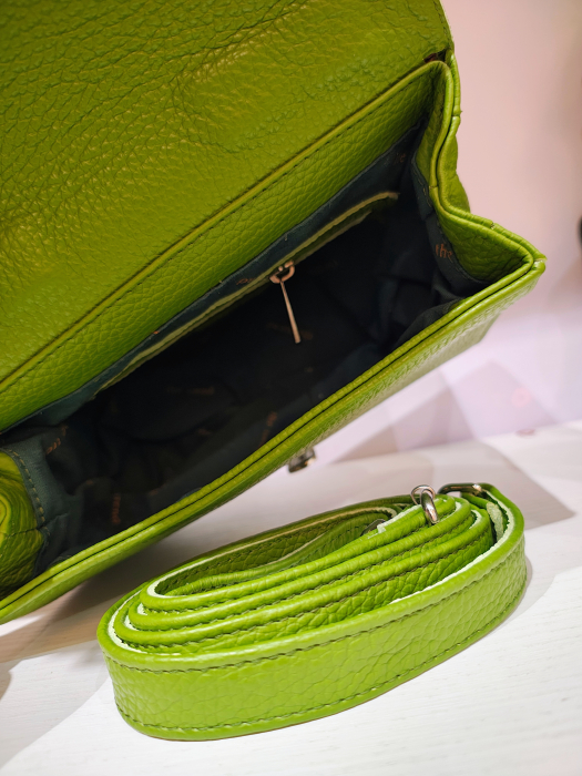 Geanta crossbody de dimeniuni mici Zea M296, piele naturala, verde lime [4]