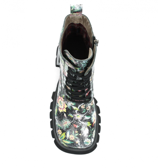 Ghete dama Laura Vita Olphao 01, piele naturala, floral [5]