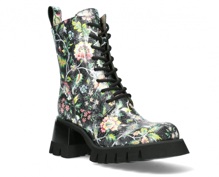 Ghete dama Laura Vita Olphao 01, piele naturala, floral [3]