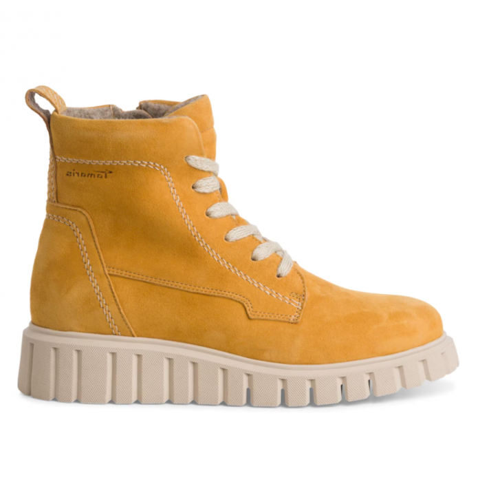 Ghete dama Tamaris 1-25268-43, piele intoarsa, galben [2]