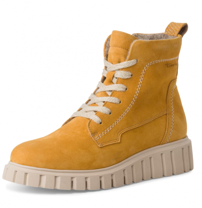 Ghete dama Tamaris 1-25268-43, piele intoarsa, galben [3]