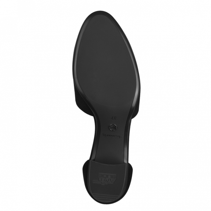 Pantofi cu toc gros si bareta Tamaris 1-22307-42, piele intoarsa, negri [2]