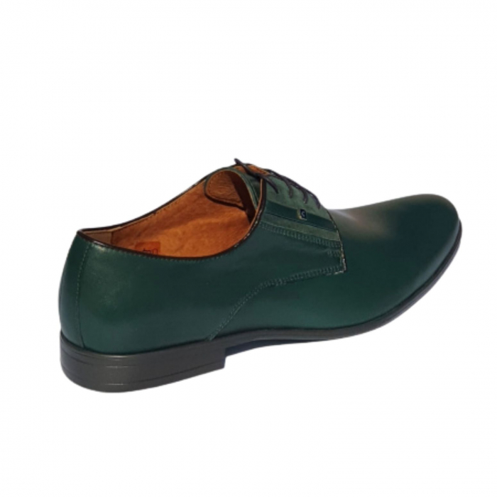 Pantofi eleganti barbatesti, din piele naturala, verde, Conhpol [4]