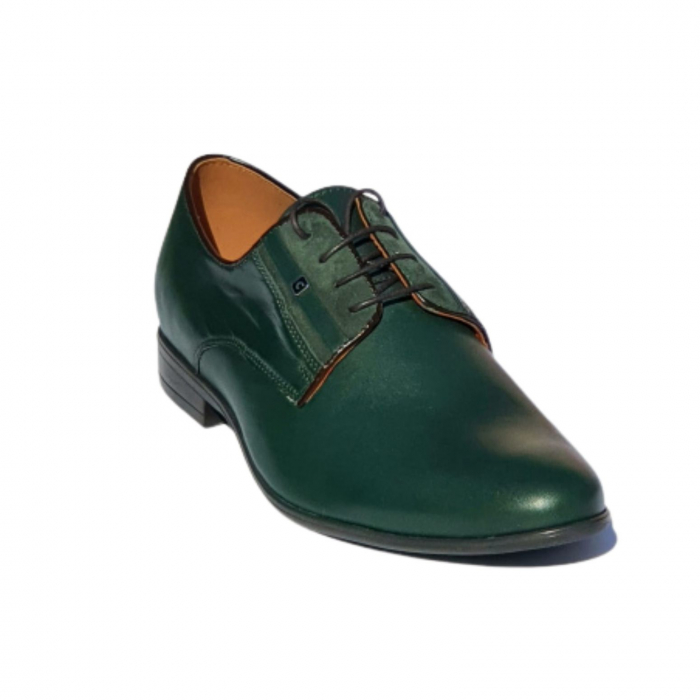 Pantofi eleganti barbatesti, din piele naturala, verde, Conhpol [3]