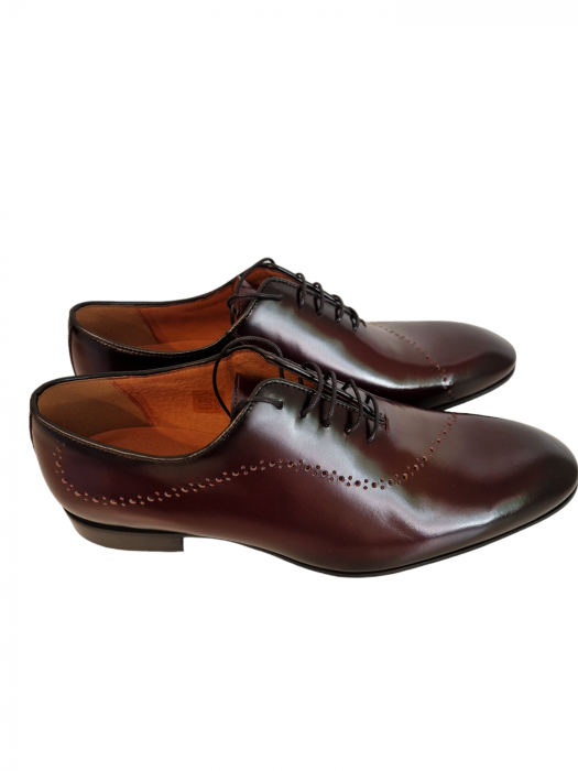 Pantofi eleganti barbati Conphol 7806-0412, piele naturala, burgundi [2]