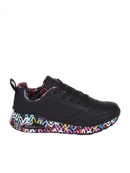 Pantofi sport dama G point, piele ecologica, negri [3]
