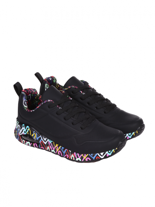 Pantofi sport dama G point, piele ecologica, negri [4]