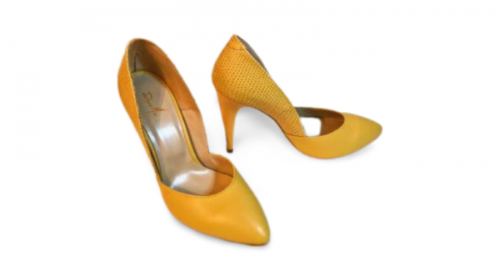 Pantofi stiletto eleganti Diane Marie piele naturala galbeni [3]