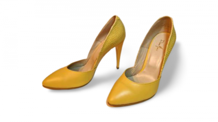 Pantofi stiletto eleganti Diane Marie piele naturala galbeni [4]
