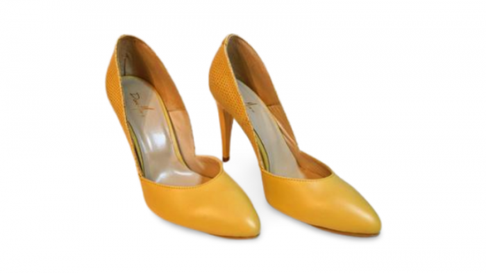 Pantofi stiletto eleganti Diane Marie piele naturala galbeni [6]