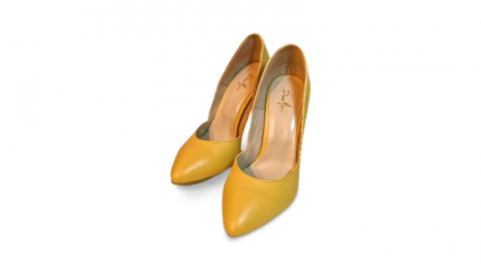 Pantofi stiletto eleganti Diane Marie piele naturala galbeni [7]