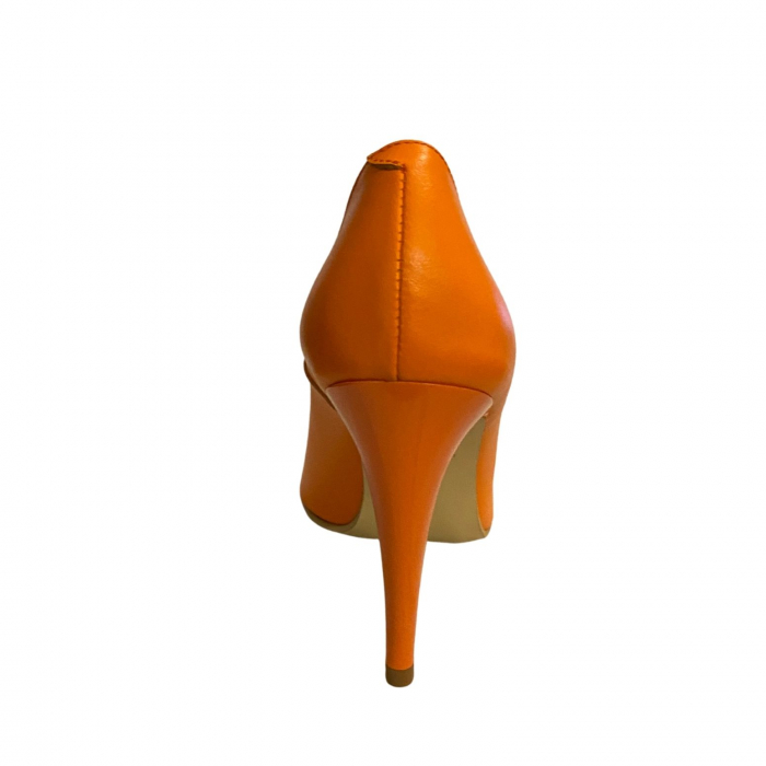 Pantofi stiletto Diane Marie P185, din piele naturala portocalie [6]