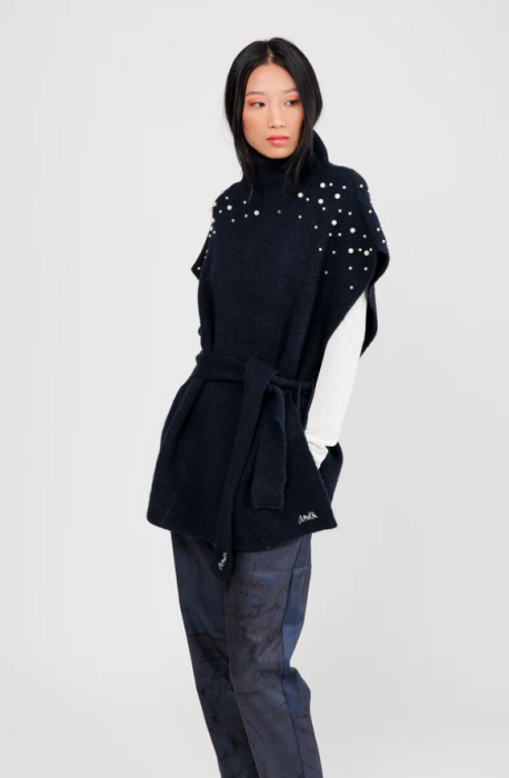 Poncho cu curea Anekke Blue 41284-061 [2]