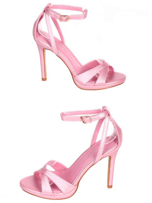 Sandale elegante cu toc Paolo Botticelli 4M-23008, piele ecologica, roz [4]