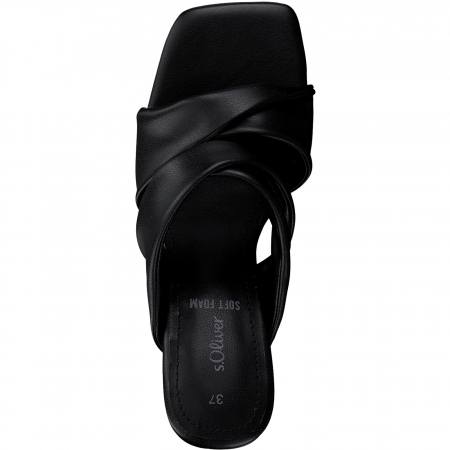 Papuci casual dama S.OLIVER 27203, piele ecologica, negri [1]