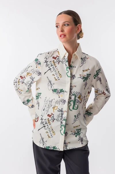 CASUAL - cămașă-multicoloră-cu-ilustrații-anekke-43285-322
