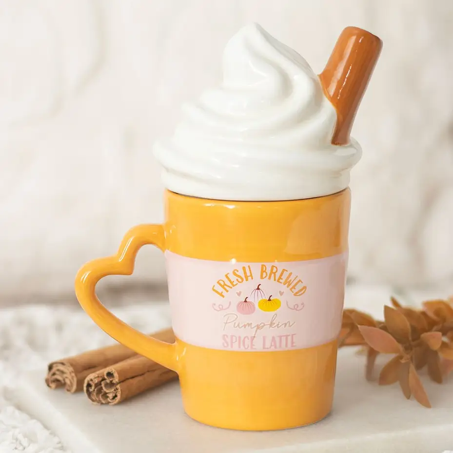 CANI PORTELAN - Cană de toamnă cu capac pentru Pumpkin Spice Latte proaspăt preparat 30827