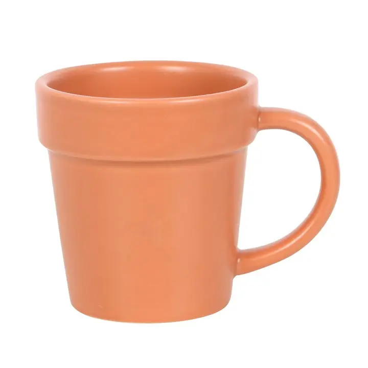 Cană din ceramică în formă de ghiveci și linguriță în formă de lopățică 31424 [2]