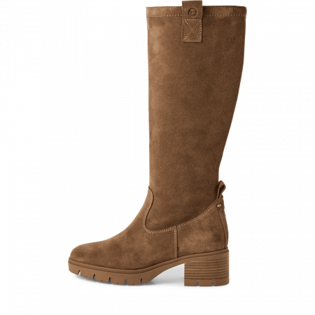 ELEGANT - Cizme dama Tamaris 1-25601-43, piele intoarsa, maro