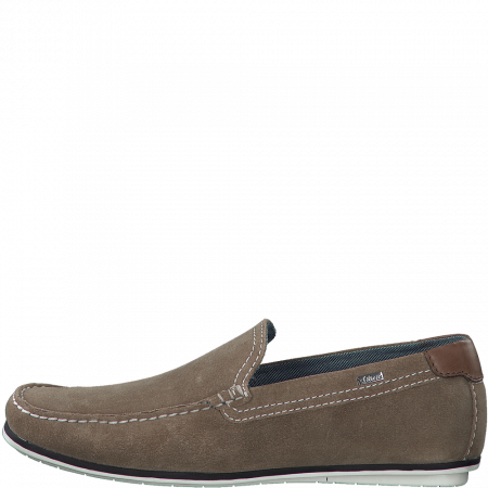 s.Oliver - Mocasini barbati SÖliver 5-14604-42, piele intoarsa, crem inchis