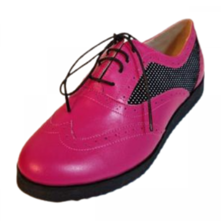 Pantofi casual cu talpa joasa dama Diane Marie P 120 piele naturala roz [2]