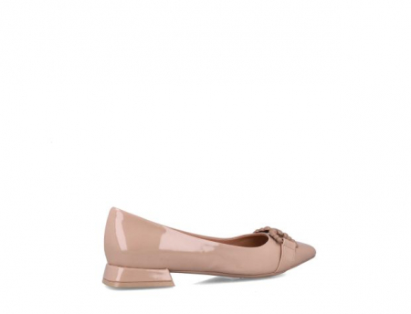 PANTOFI CASUAL - Pantofi casual dama Menbur Hagen, piele ecologica lac, nude