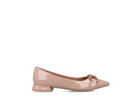 Pantofi casual dama Menbur Hagen, piele ecologica lac, nude [1]