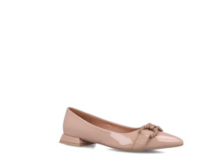 Pantofi casual dama Menbur Hagen, piele ecologica lac, nude [3]