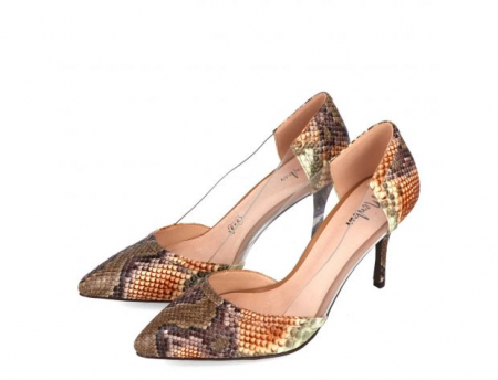 Pantofi eleganti dama Menbur 21218, piele ecologica snake print [2]