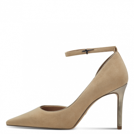 ULTIMA PERECHE - Pantofi eleganti dama Tamaris 1-22438-44, piele intoarsa, bej