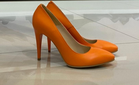 Pantofi stiletto Diane Marie P185, din piele naturala portocalie [8]