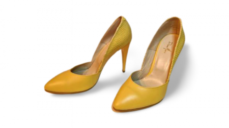 Pantofi stiletto eleganti Diane Marie piele naturala galbeni [5]