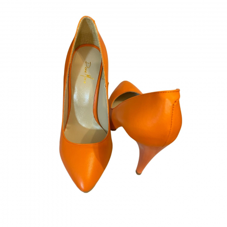 Pantofi stiletto Diane Marie P185, din piele naturala portocalie [7]